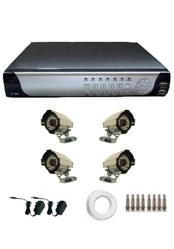 KIT 4 Câmeras IR 30 Leds + DVR 4ch Stand Alone H.264 120/120